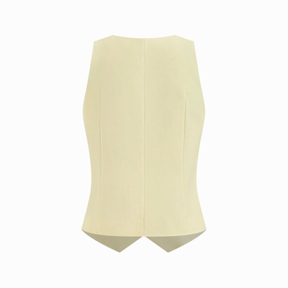 Tailored Vest + Wide-Leg Trouser Set (Soft Yellow) - Picture 4 of 10